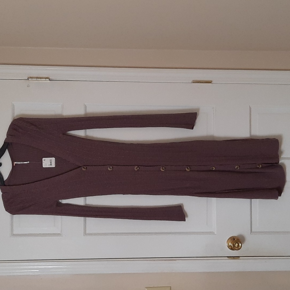 Free People Purple V-Neck Sweater Dress
